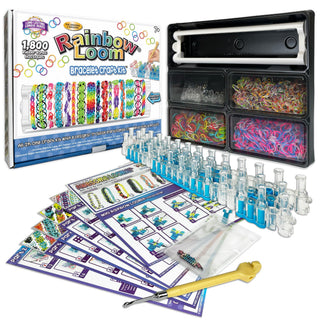 Rainbow Loom® Bracelet Craft Kit Features Carrying Case, 8 Bracelet Instructions, Bracelet Display Rack, 1800 Colorful Bands, Make Up to 72 Bracelets for Boys and Girls 7+
