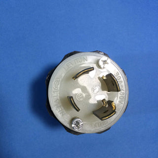 Leviton 30 Amp, 480 Volt 3-phase, NEMA L16-30P, 3P, 4W, Locking Plug, Industrial Grade, Grounding, 2731, Black-White