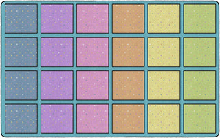 Flagship Carpets Happy Squares Educational Area Rug for Kids Room Seating Décor, Children's Classroom, Play Carpet for Teaching and Playroom, Seats 24, 7'6"x12', Multi-Color