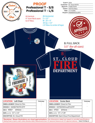CUSTOM - ST. CLOUD FD - STATION 3 - SHORT OR LONG SLEEVE - FIRE NAVY