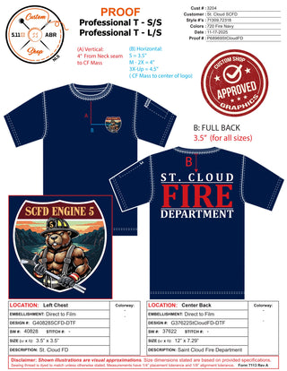 CUSTOM - ST. CLOUD FD - STATION 5 - SHORT OR LONG SLEEVE - FIRE NAVY
