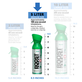 Natural Supplemental Oxygen Canister 5 Liter - 12 Pack