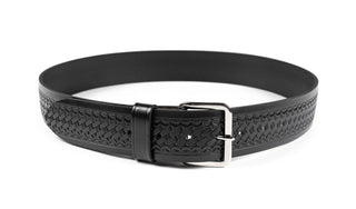 1¾ LEATHER BASKET WEAVE TROUSER BELT"