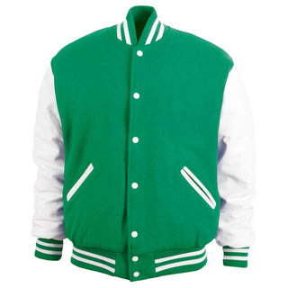 5000-251 - AMERICA'S FINEST WOOL & LEATHER VARSITY JACKET - 251 - KELLY GREEN/WHITE