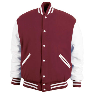 5000-305 - AMERICA'S FINEST WOOL & LEATHER VARSITY JACKET - 305 - MAROON/WHITE