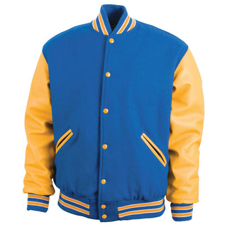 5000-712 - AMERICA'S FINEST WOOL & LEATHER VARSITY JACKET - 712 - LIGHT ROYAL/ATH. GOLD/WHITE