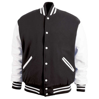 5200-115 - AMERICA'S FINEST WOOL & VINYL VARSITY JACKET - 115 - BLACK/WHITE