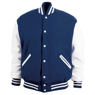 5200-414- AMERICA'S FINEST WOOL & VINYL VARSITY JACKET - 414 - DARK NAVY/WHITE