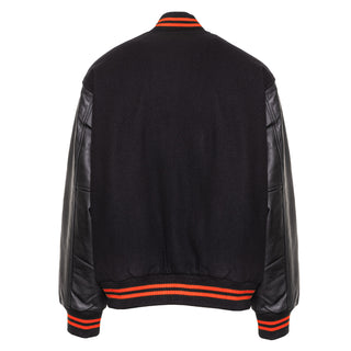 5000-107 - AMERICA'S FINEST WOOL & LEATHER VARSITY JACKET - 107 - BLACK/ORANGE