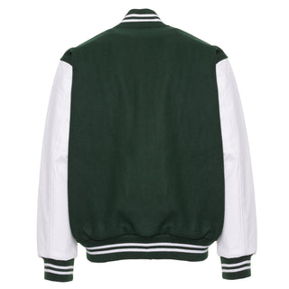5200-206 - AMERICA'S FINEST WOOL & VINYL VARSITY JACKET - 206 - DARK GREEN/WHITE