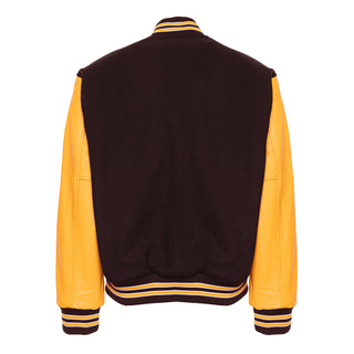 5000-303- AMERICA'S FINEST WOOL & LEATHER VARSITY JACKET - 303 - MAROON/ATH. GOLD/WHITE
