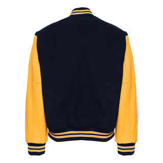 5000-404 - AMERICA'S FINEST WOOL & LEATHER VARSITY JACKET - 404 - DARK NAVY/ATH. GOLD/WHITE