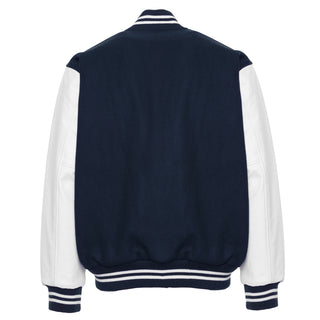 5000-416 - AMERICA'S FINEST WOOL & LEATHER VARSITY JACKET - 416 - LIGHT NAVY/WHITE