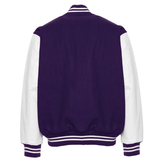 5000-505 - AMERICA'S FINEST WOOL & LEATHER VARSITY JACKET - 505 - PURPLE/WHITE