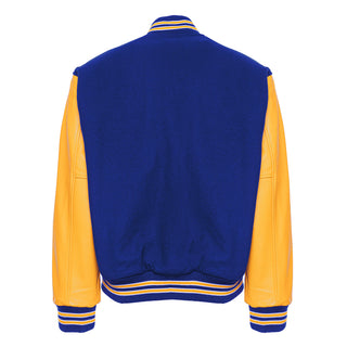 5000-712 - AMERICA'S FINEST WOOL & LEATHER VARSITY JACKET - 712 - LIGHT ROYAL/ATH. GOLD/WHITE