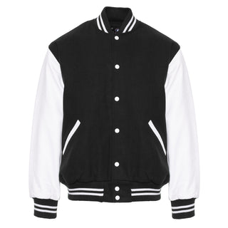 5000-115 - AMERICA'S FINEST WOOL & LEATHER VARSITY JACKET - 115 - BLACK/WHITE
