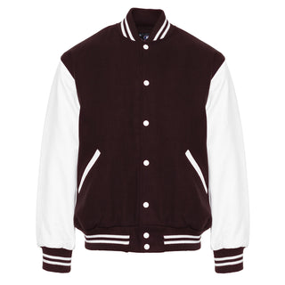 5200-305- AMERICA'S FINEST WOOL & VINYL VARSITY JACKET - 305 - MAROON/WHITE