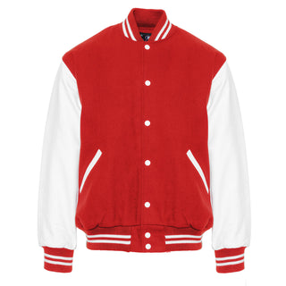 5000-606 - AMERICA'S FINEST WOOL & LEATHER VARSITY JACKET - 606 - RED/WHITE