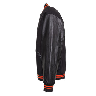 5000-107 - AMERICA'S FINEST WOOL & LEATHER VARSITY JACKET - 107 - BLACK/ORANGE