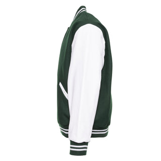 5000-206- AMERICA'S FINEST WOOL & LEATHER VARSITY JACKET - 206 - DARK GREEN/WHITE