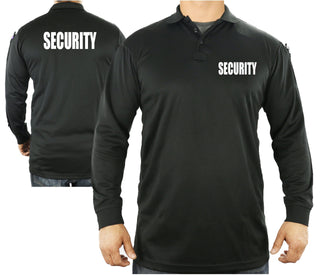 100% Polyester Security Tactical Performance Polo Long Sleeve Shirt